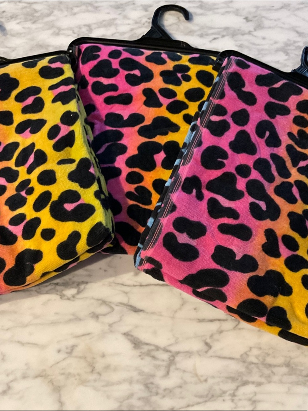 Neon Leopard Plush Throw - Pink, Orange, Yellow